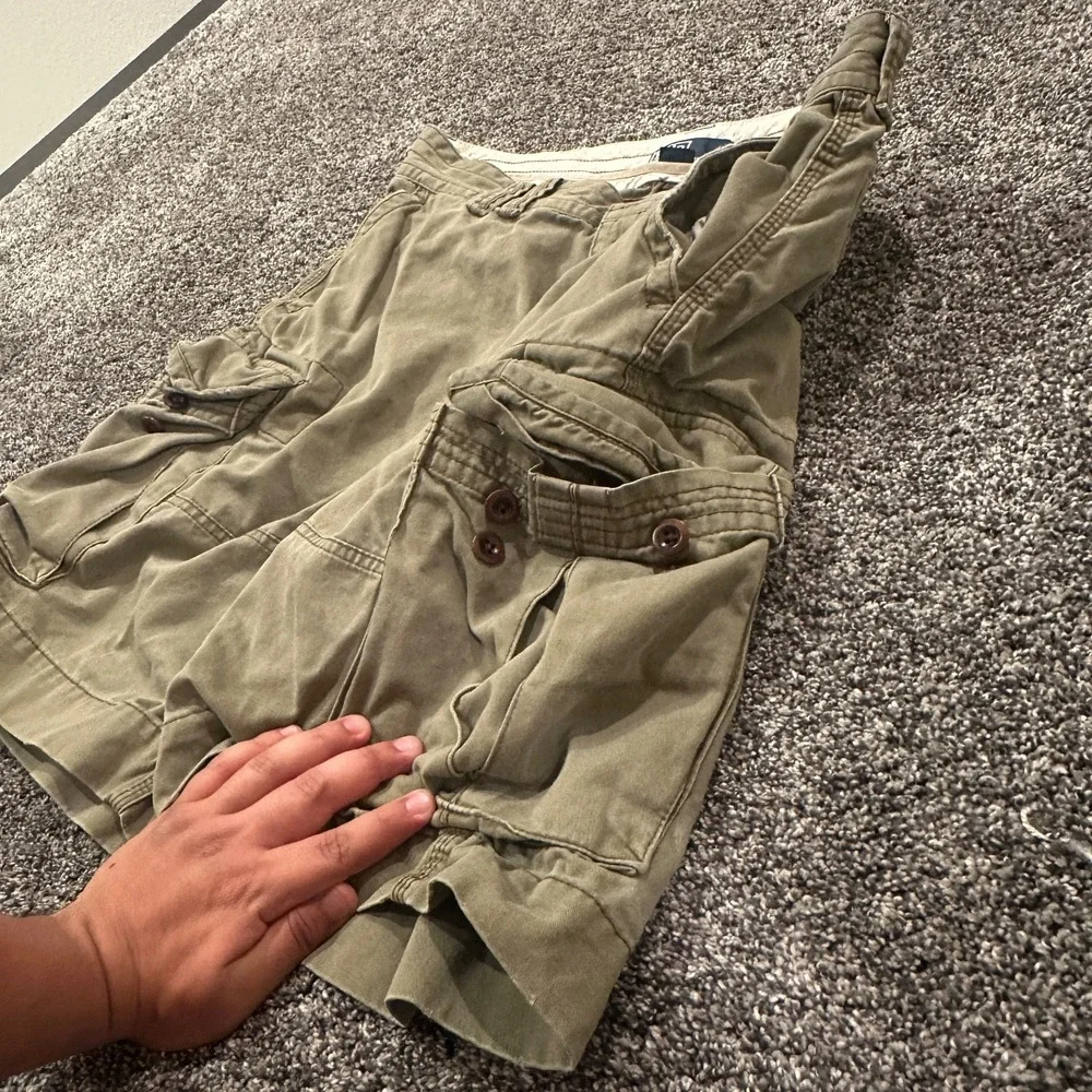 Vintage Polo Raulph Lauren Shorts Mens 35 Cargo Olive Green Surplus Cotton Loose